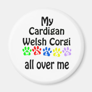 Cardigan Welsh Corgi Walks Design Magnet