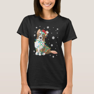 Cardigan Welsh Corgi Wrapped In Christmas Lights D T-Shirt