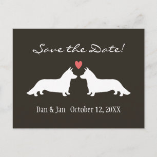 Cardigan Welsh Corgis Wedding Save the Date Announcement Postcard