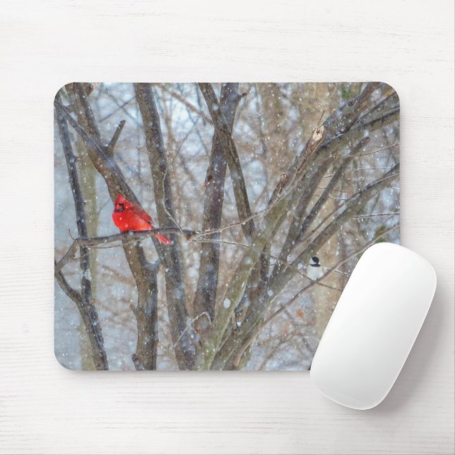 Cardinal and Chickadee Mouse Pad (With Mouse)