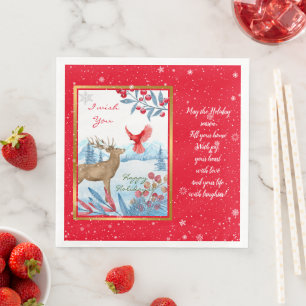 Cardinal and Deer Customise Napkin