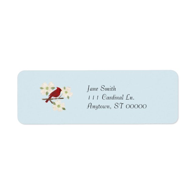 Cardinal and Dogwood Watercolor Address Labels (Front)