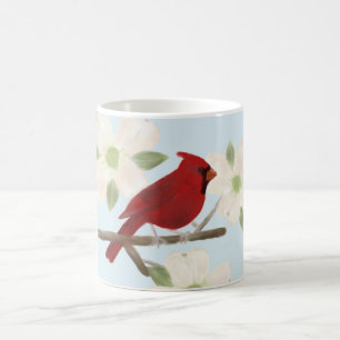 Cardinal and Dogwood Watercolor Mug