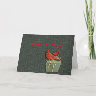 Cardinal and Gift box (Merry Christmas) Holiday Card