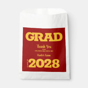 Cardinal and Gold Graduation Party Favour Bag