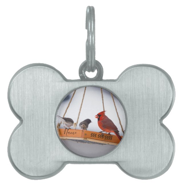 Cardinal and Juncos Pet ID Tag (Front)