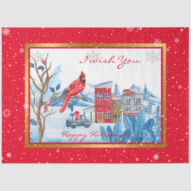 Cardinal And Landscape Customise Tissue Paper (Front)