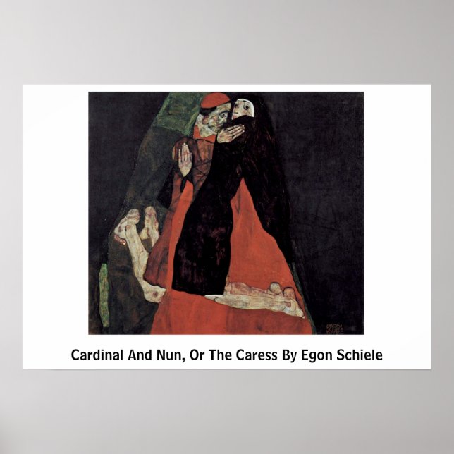 Cardinal And Nun, Or The Caress By Egon Schiele Poster (Front)