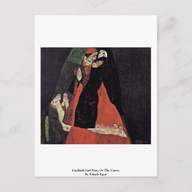Cardinal And Nun, Or The Caress By Schiele Egon Postcard (Front)