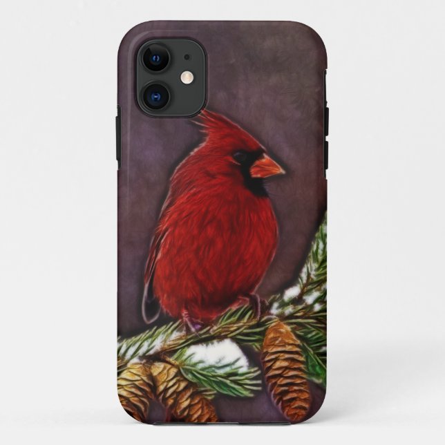 Cardinal and Pinecones Case-Mate iPhone Case (Back)