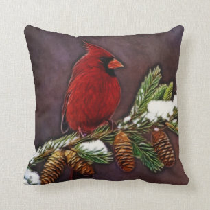 Cardinal and Pinecones Cushion