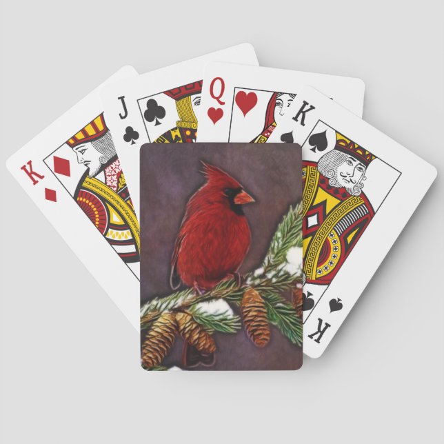 Cardinal and Pinecones Playing Cards (Back)