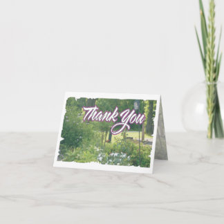 cardinal and roses thank you card