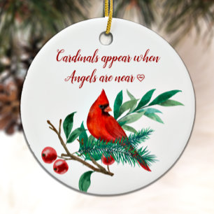 Cardinal Angels Remembrance Personalised Photo Cer Ceramic Ornament