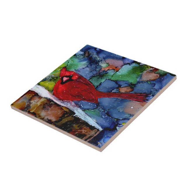 Cardinal At Night Tile (Side)