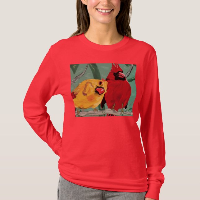 Cardinal Attraction womens long-sleeved tee red (Front)