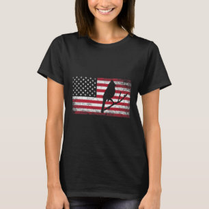 Cardinal Bird 4th Of July American Flag America Pa T-Shirt