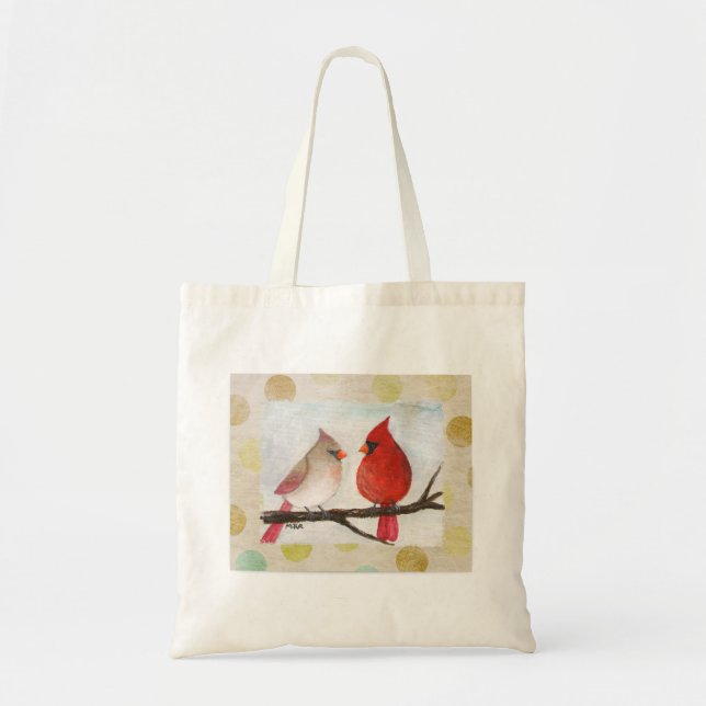 Cardinal Bird Couple Unique Art  Tote Bag (Front)