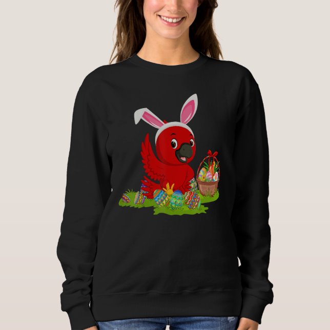 Cardinal Bird Easter Egg Hunt Bunny Cardinal Easte Sweatshirt (Front)