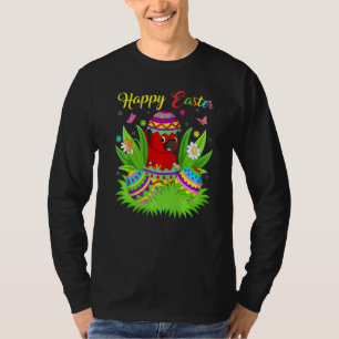 Cardinal Bird Floral Easter Egg Funny Cardinal Ea T-Shirt