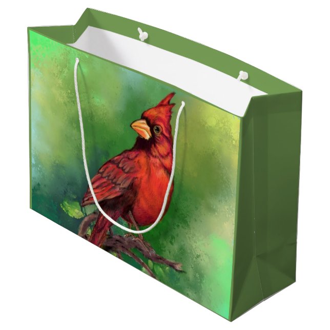 Cardinal Bird Gift Bag (Back Angled)