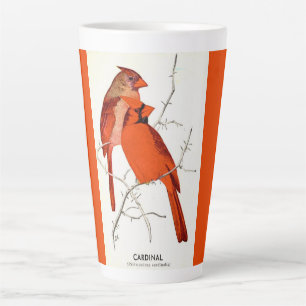 Cardinal Bird Illustration Latte Mug