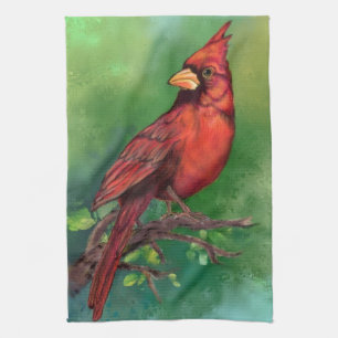 Cardinal Bird Kitchen Towel