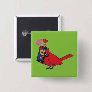 Cardinal Bird Love Mating Calls 15 Cm Square Badge