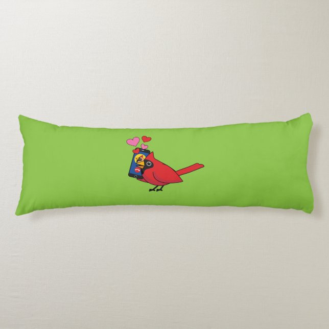 Cardinal Bird Love Mating Calls Body Cushion (Front)