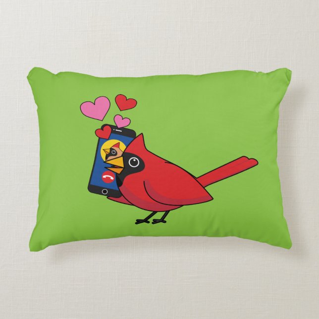 Cardinal Bird Love Mating Calls Decorative Cushion (Front)