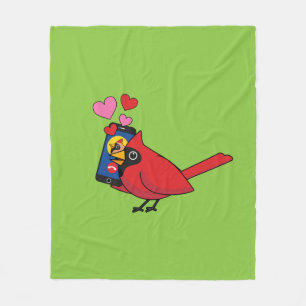Cardinal Bird Love Mating Calls Fleece Blanket