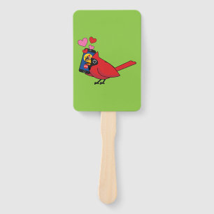 Cardinal Bird Love Mating Calls Hand Fan