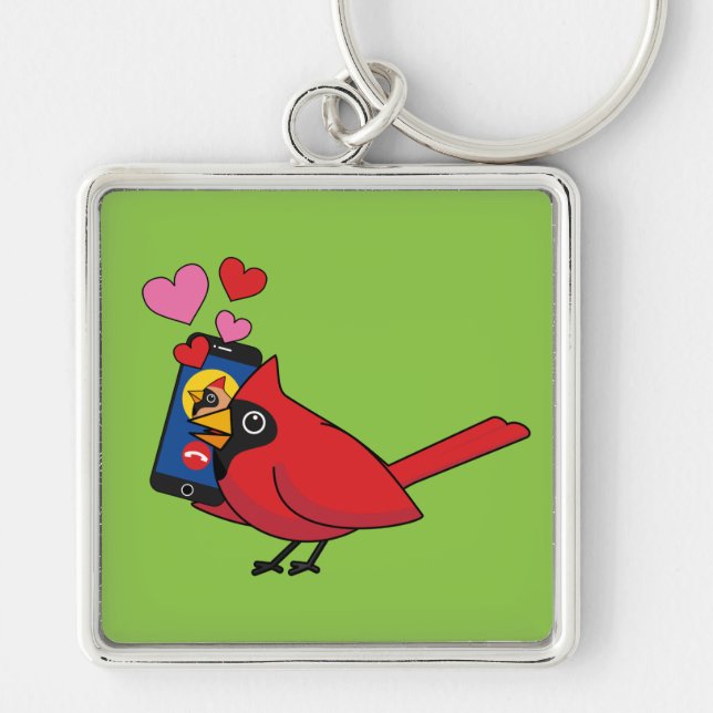 Cardinal Bird Love Mating Calls Key Ring (Front)