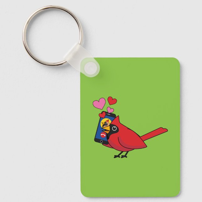 Cardinal Bird Love Mating Calls Key Ring (Front)