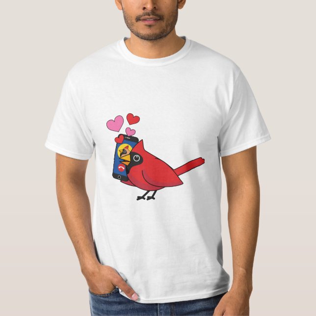 Cardinal Bird Love Mating Calls T-Shirt (Front)