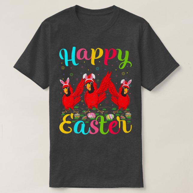 Cardinal Bird Lover Easter Egg Bunny Cardinal Happ T-Shirt (Design Front)