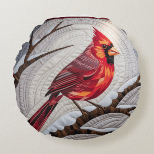 Cardinal Bird Quilt & Throw Pillow – Red Cardinal 