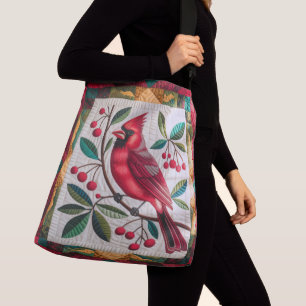 Cardinal Bird Quilt, Tote Bags – Vibrant Red Cardi