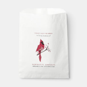 Cardinal Bird Seed Packet Funeral Memorial Favour Bag