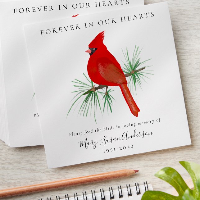 Cardinal Bird Seed Packet Memorial Funeral  Envelope (Creator Uploaded)