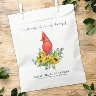 Cardinal Bird Seed Packet Memorial Gift Funeral Favour Bag