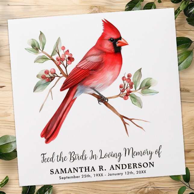 Cardinal Bird Seed Packets Memorial Gift Funeral Envelope (Creator Uploaded)