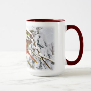 Cardinal Bird, Snow, Winter, Mug