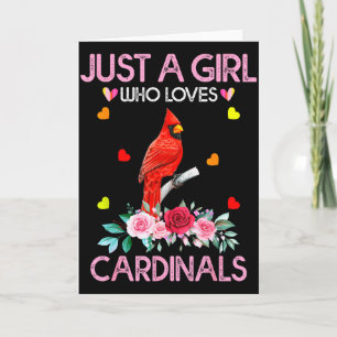 Cardinal Bird Tee For Women Just A Girl Who Loves Card
