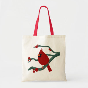 cardinal bird tote bag
