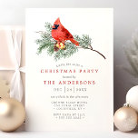 Cardinal Bird Vintage Watercolor Christmas Party Invitation<br><div class="desc">Invite your guests to a festive celebration with this elegant vintage watercolor Christmas party invitation featuring a beautifully illustrated cardinal bird perched on a pine branch. The classic design exudes charm and warmth, perfect for a traditional holiday gathering. Customise with your party details to create a unique and personal invitation...</div>
