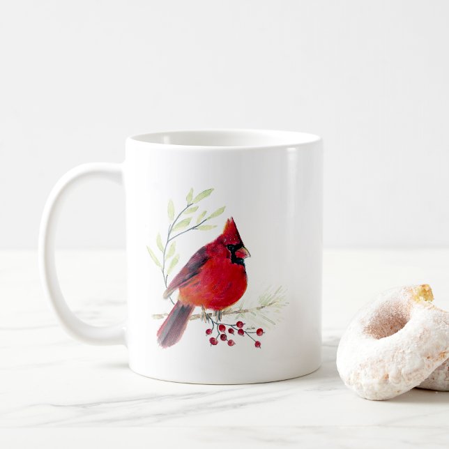 Cardinal Bird Watercolor Art Coffee Mug (Cardinal Bird Watercolor Art Coffee Mug from Jenn's Emporium. )