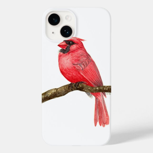 Cardinal bird watercolor Case-Mate iPhone case (Back)