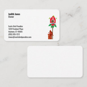 Cardinal Bird Winter Theme Seven Line Custom Business Card