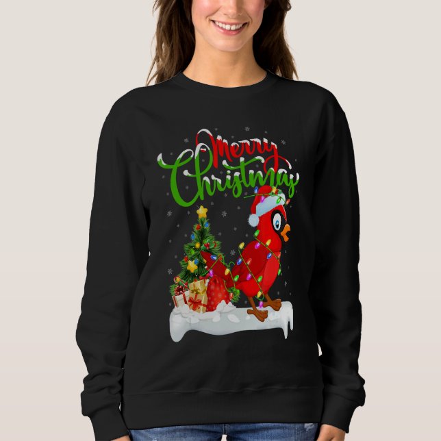 Cardinal Bird  Xmas Decoration Santa Cardinal Chri Sweatshirt (Front)